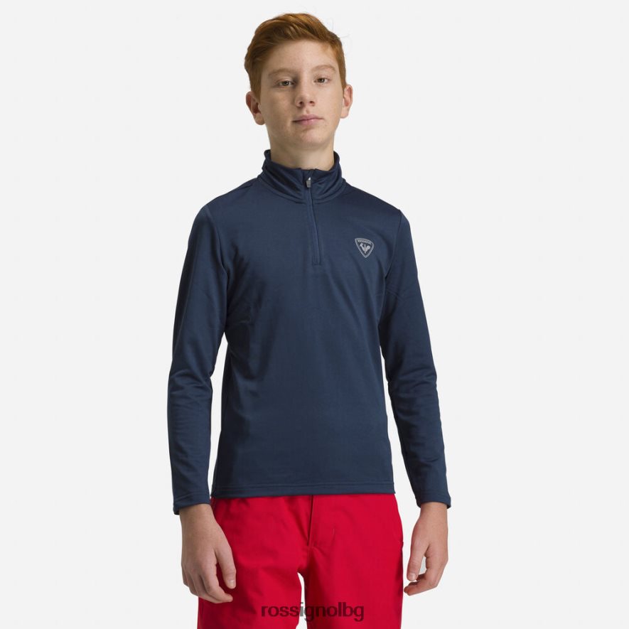 бг Rossignol момчета горнище от еластичен полар с половин цип тъмно синьо 68DD2T1235 върхове