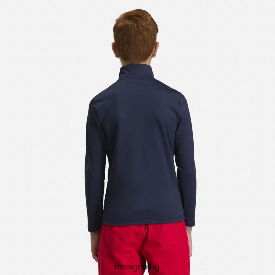 бг Rossignol момчета горнище от еластичен полар с половин цип тъмно синьо 68DD2T1235 върхове