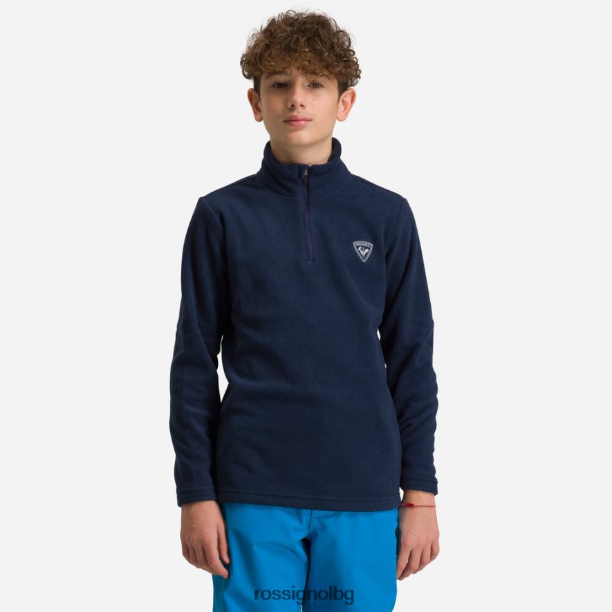 бг Rossignol момчета поларено горнище с половин цип тъмно синьо 68DD2T1134 върхове