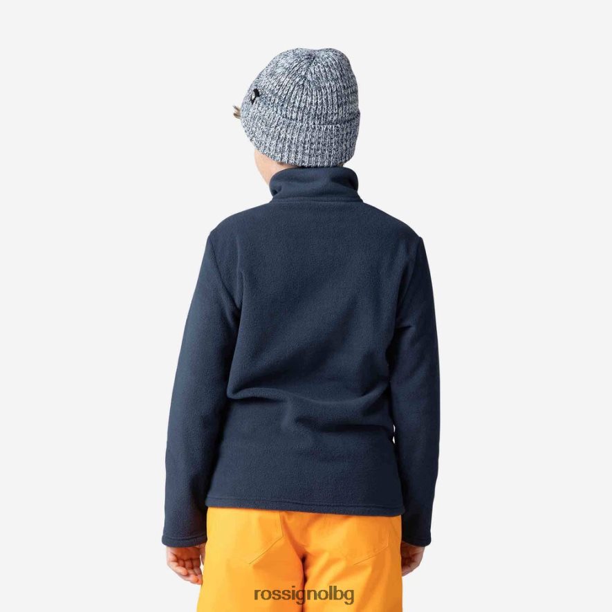 бг Rossignol момчета поларено горнище с половин цип тъмно синьо 68DD2T1134 върхове