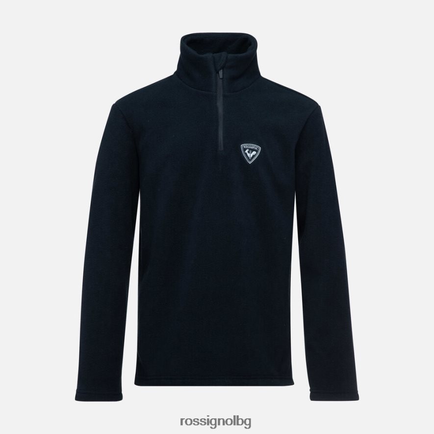 бг Rossignol момчета поларено горнище с половин цип черен 68DD2T1142 върхове