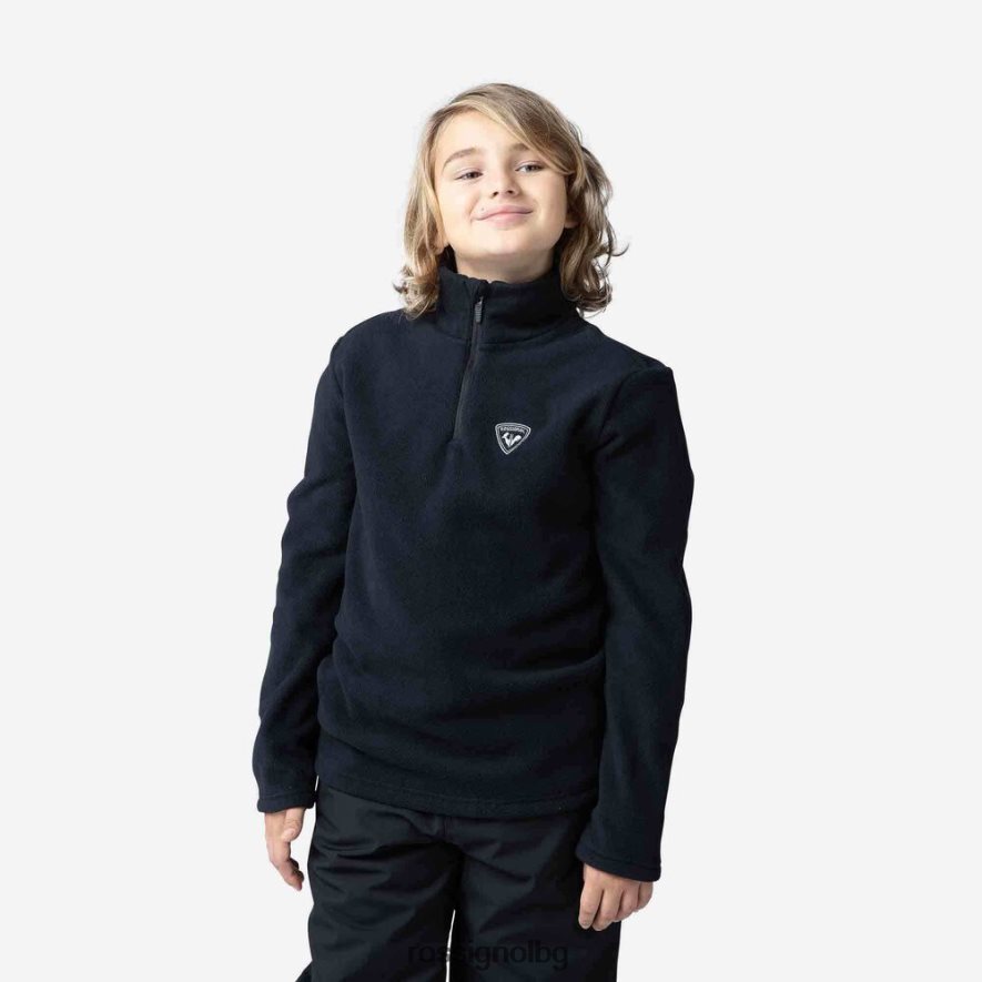 бг Rossignol момчета поларено горнище с половин цип черен 68DD2T1142 върхове