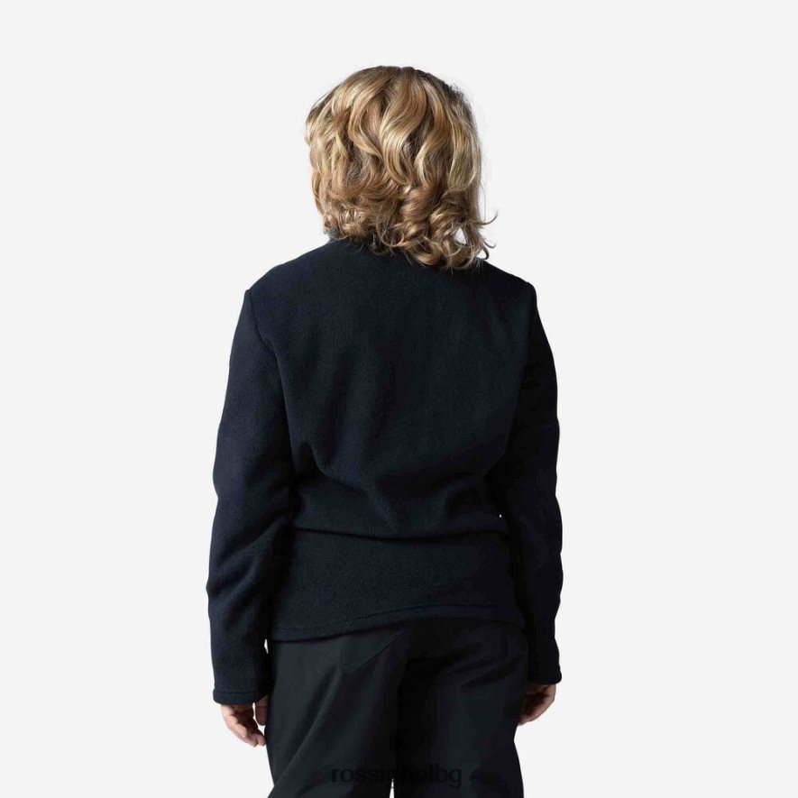 бг Rossignol момчета поларено горнище с половин цип черен 68DD2T1142 върхове