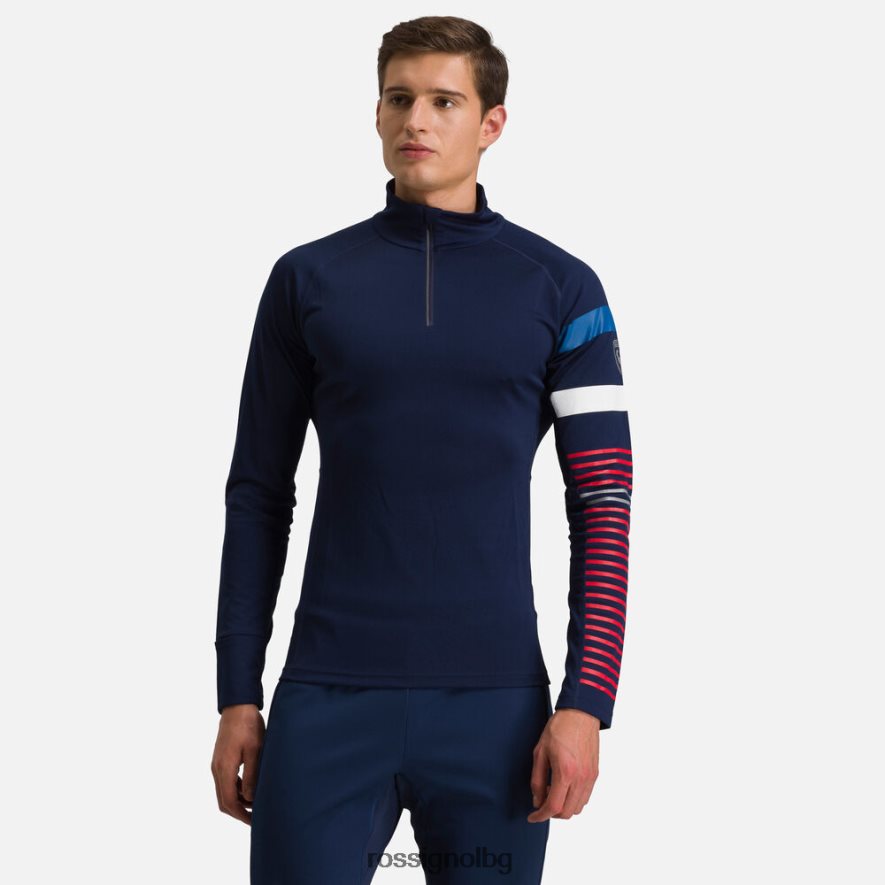 бг Rossignol мъже Poursuite горна част с половин цип тъмно синьо 68DD2T58 върхове