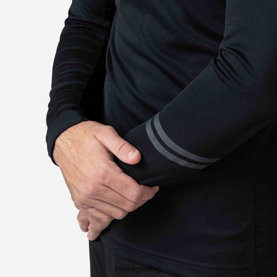 бг Rossignol мъже Poursuite горна част с половин цип черен 68DD2T410 върхове