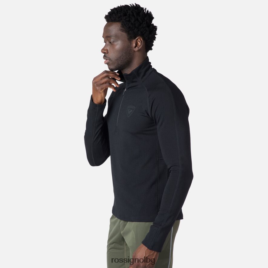 бг Rossignol мъже skpr междинен слой с половин цип черен 68DD2T576 върхове