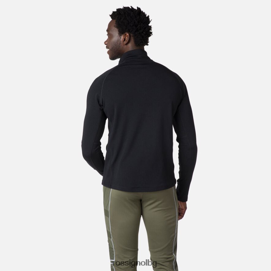 бг Rossignol мъже skpr междинен слой с половин цип черен 68DD2T576 върхове