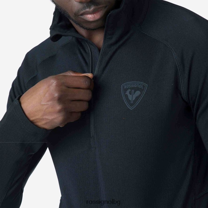 бг Rossignol мъже skpr междинен слой с половин цип черен 68DD2T576 върхове