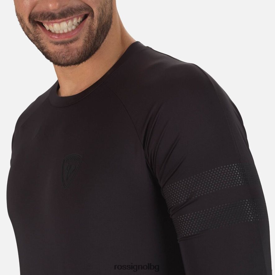 бг Rossignol мъже skpr тениска с дълъг ръкав черен 68DD2T310 върхове