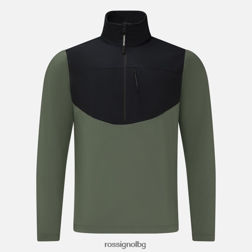 бг Rossignol мъже Междинен слой с 1/2 цип абаносово зелено 68DD2T402 върхове