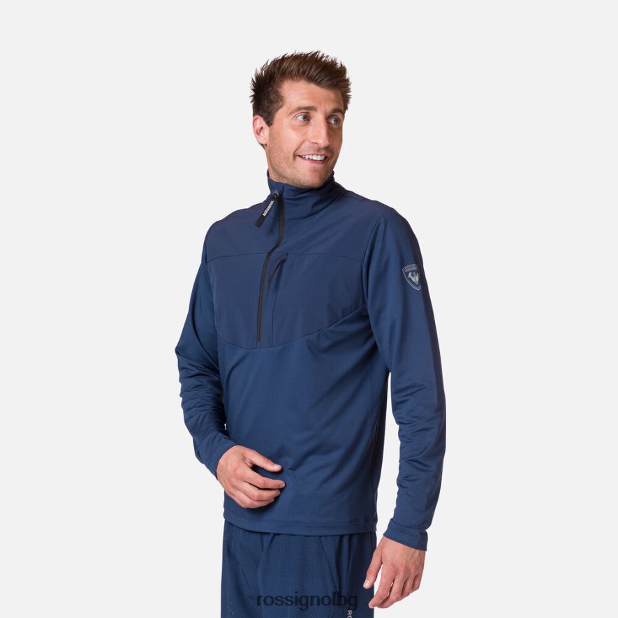 бг Rossignol мъже Междинен слой с 1/2 цип тъмно синьо 68DD2T157 върхове