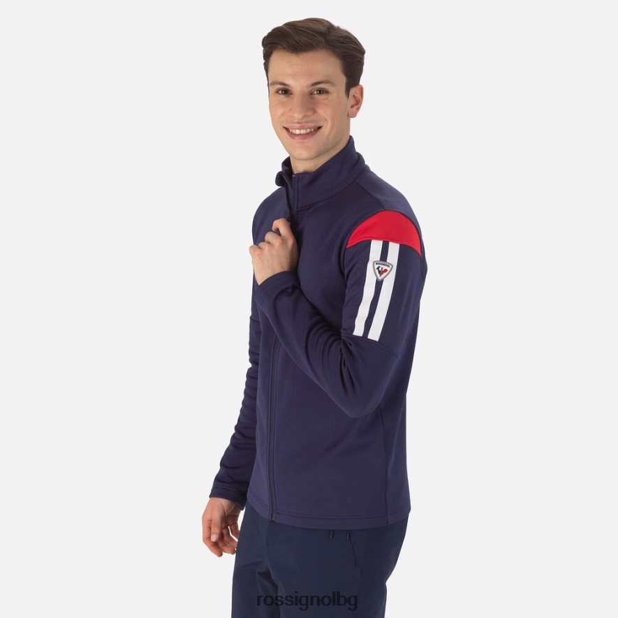 бг Rossignol мъже въздушен среден слой с пълен цип тъмно синьо 68DD2T581 върхове