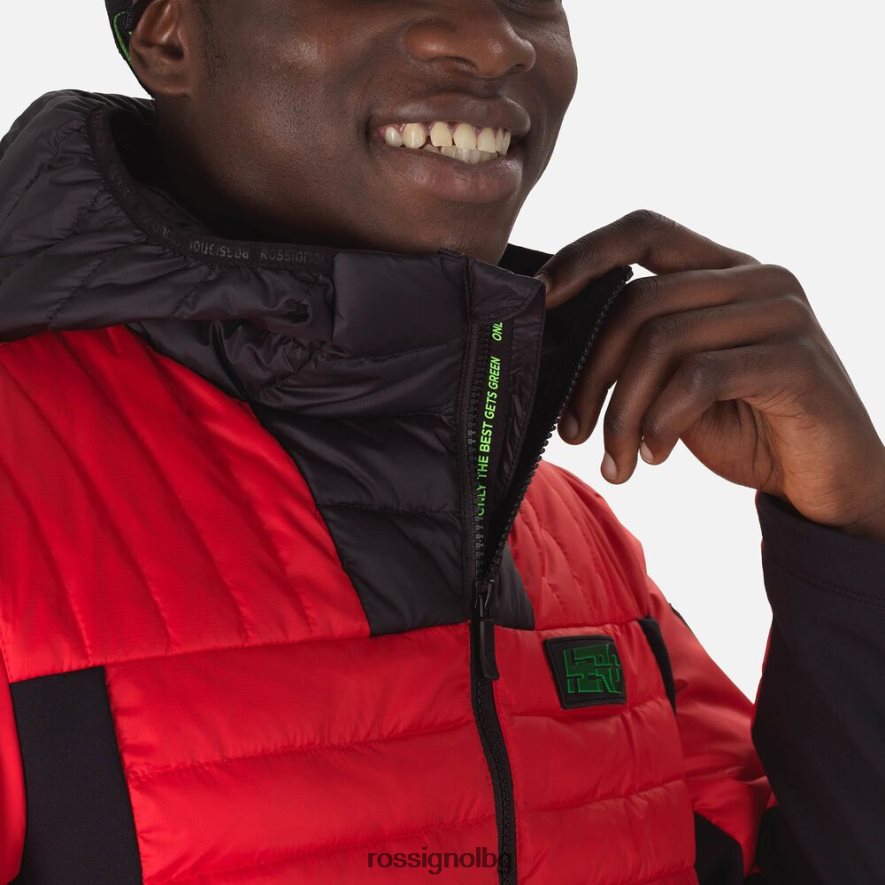 бг Rossignol мъже геройско хибридно леко яке неоново червено 68DD2T626 върхове
