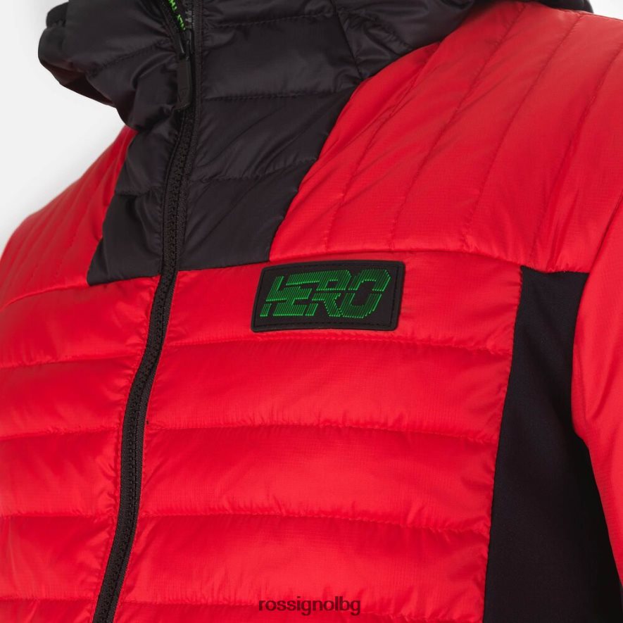 бг Rossignol мъже геройско хибридно леко яке неоново червено 68DD2T626 върхове