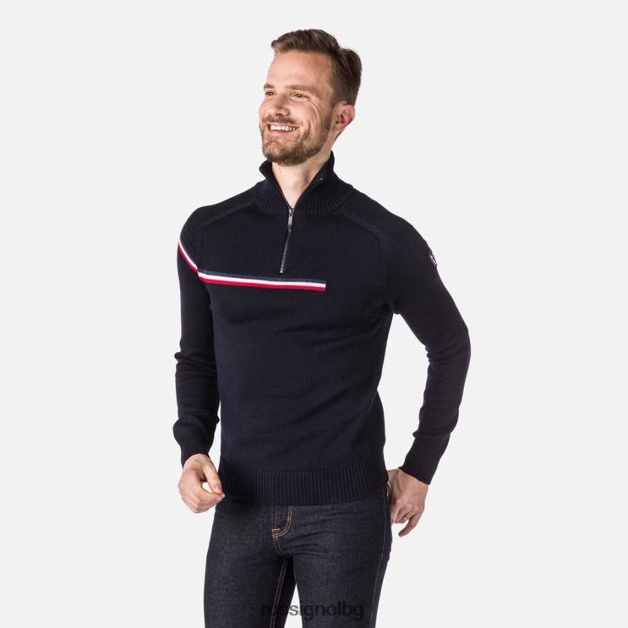 бг Rossignol мъже голям пуловер с половин цип тъмно синьо 68DD2T373 върхове