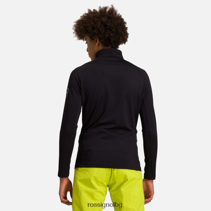 бг Rossignol мъже класическа горна част с основен слой с половин цип черен 68DD2T672 върхове