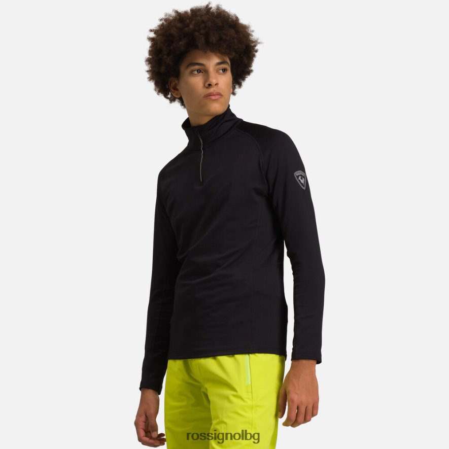 бг Rossignol мъже класическа горна част с основен слой с половин цип черен 68DD2T672 върхове