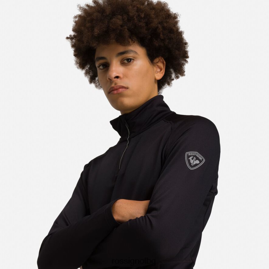 бг Rossignol мъже класическа горна част с основен слой с половин цип черен 68DD2T672 върхове