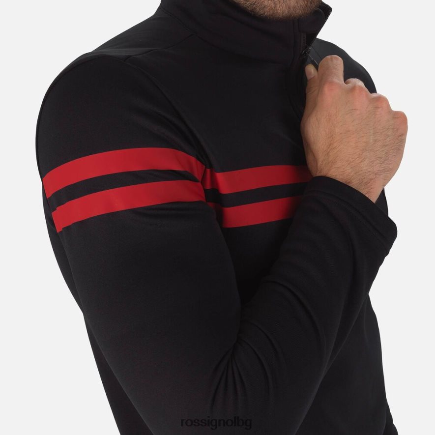 бг Rossignol мъже курортно горнище с половин цип черен 68DD2T607 върхове