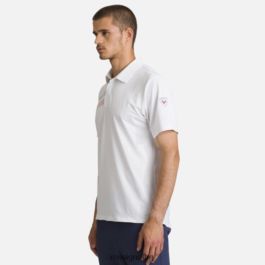 бг Rossignol мъже лека дишаща поло тениска бяло 68DD2T5 върхове