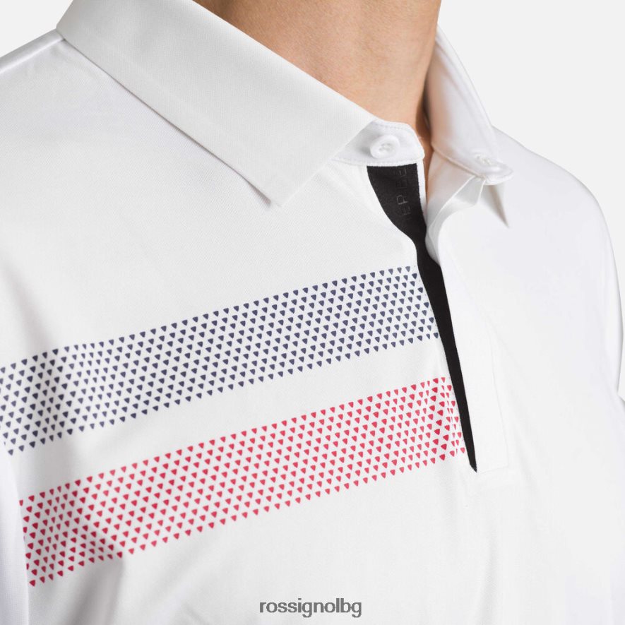 бг Rossignol мъже лека дишаща поло тениска бяло 68DD2T5 върхове