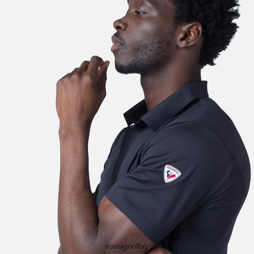 бг Rossignol мъже лека дишаща поло тениска черен 68DD2T11 върхове