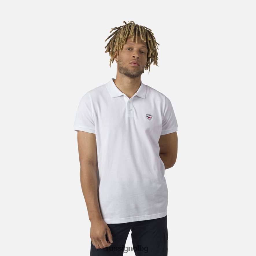 бг Rossignol мъже лого поло бяло 68DD2T20 върхове
