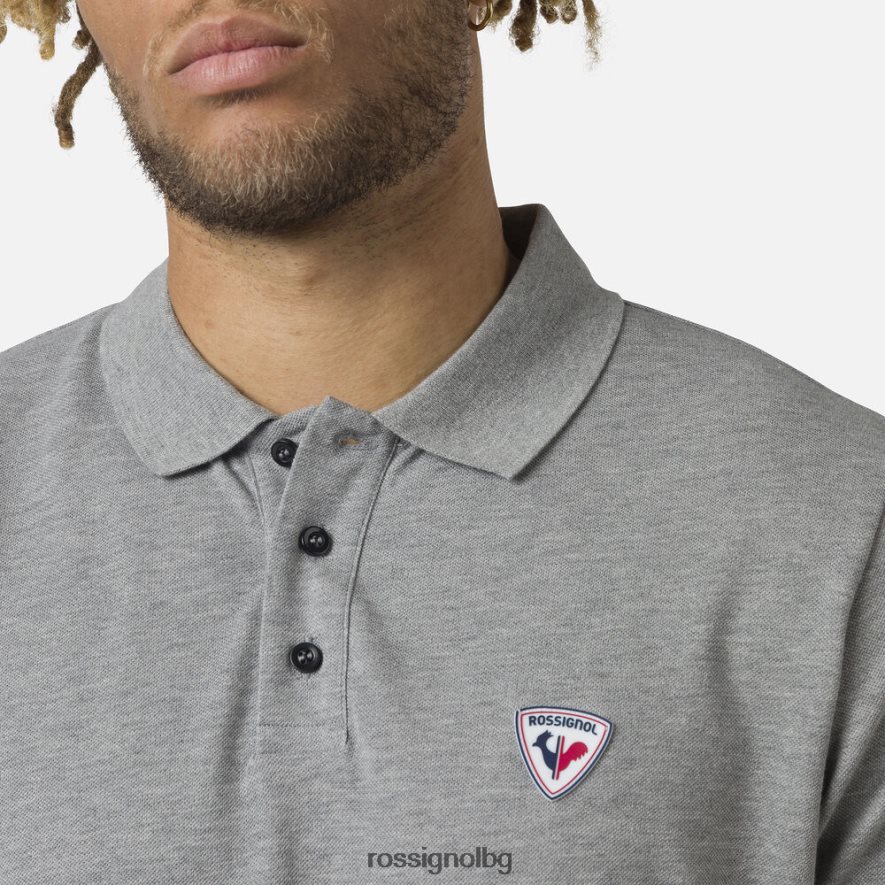 бг Rossignol мъже лого поло хедъргрей 68DD2T84 върхове
