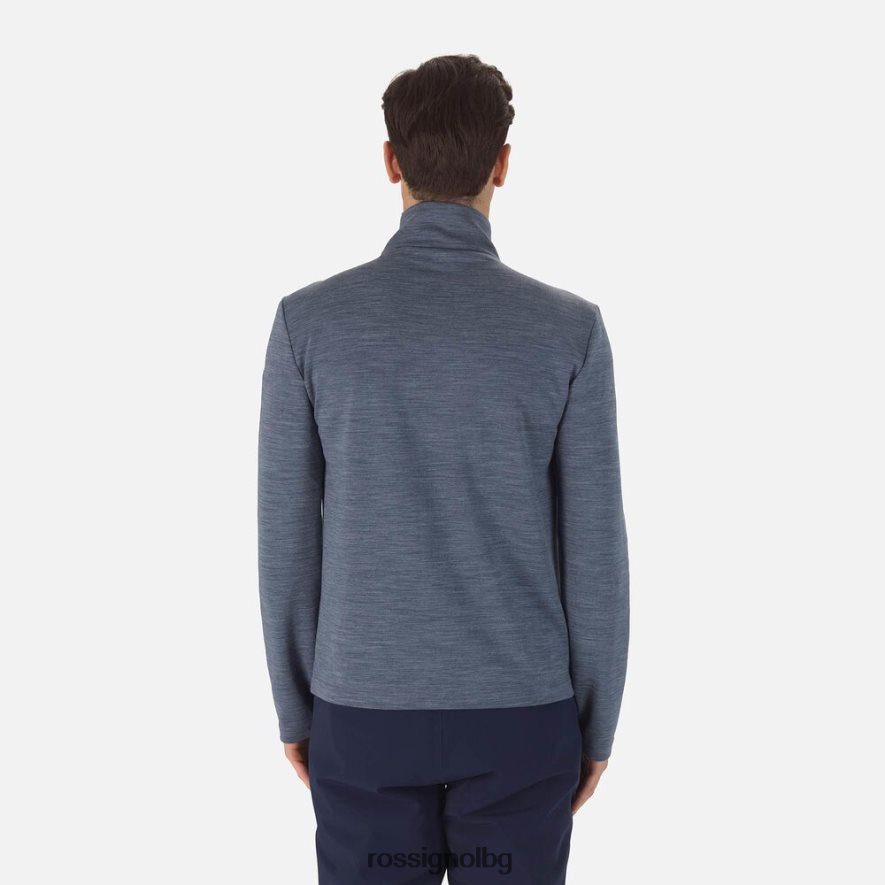 бг Rossignol мъже мрежов слой с пълен цип react merino тъмно синьо 68DD2T551 върхове