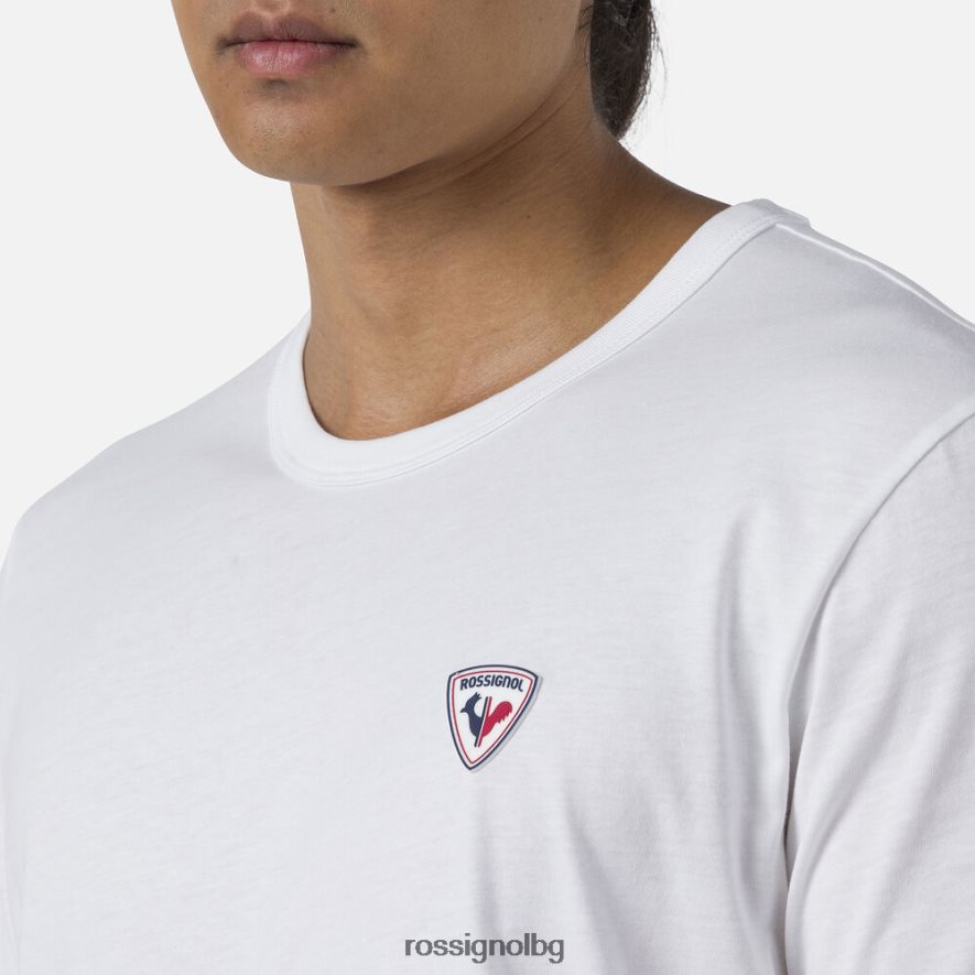 бг Rossignol мъже обикновен тениска с лого бяло 68DD2T40 върхове