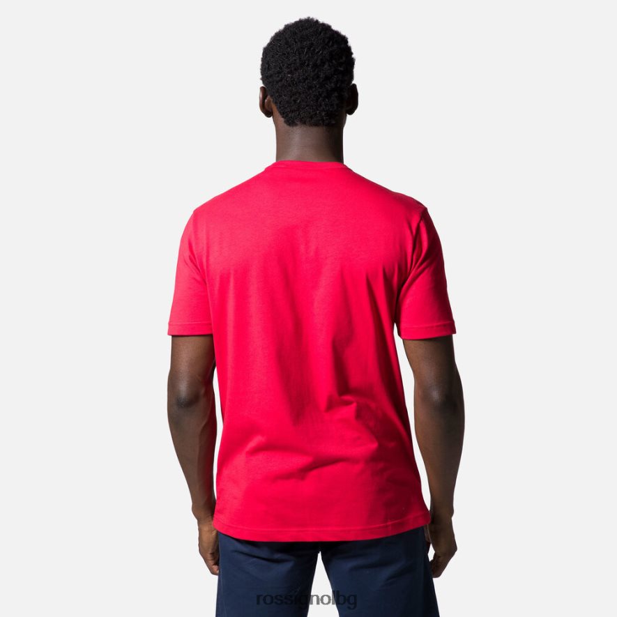 бг Rossignol мъже обикновен тениска с лого кармин 68DD2T119 върхове