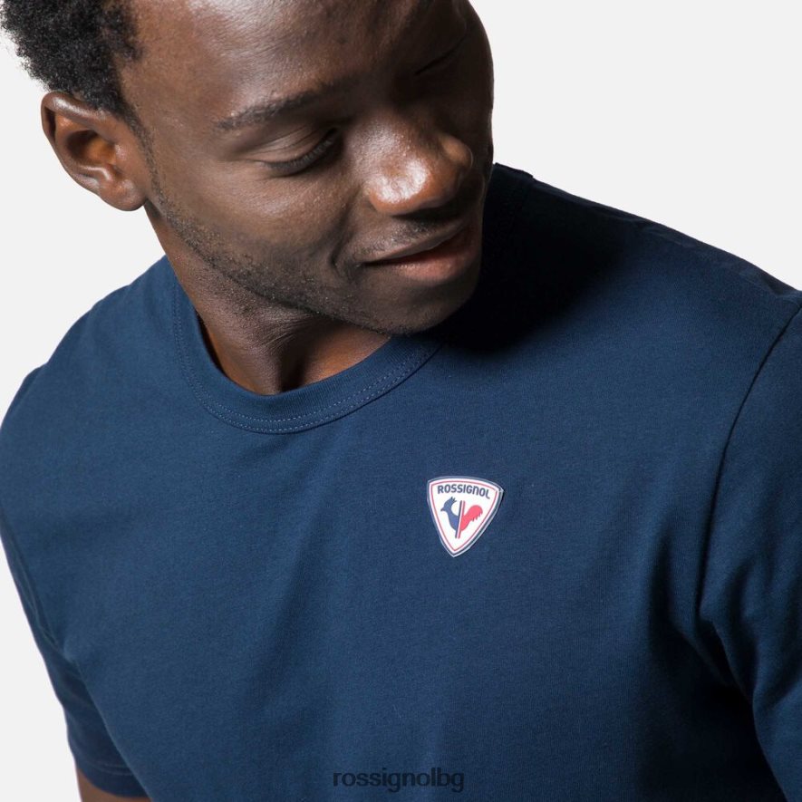 бг Rossignol мъже обикновен тениска с лого тъмно синьо 68DD2T34 върхове
