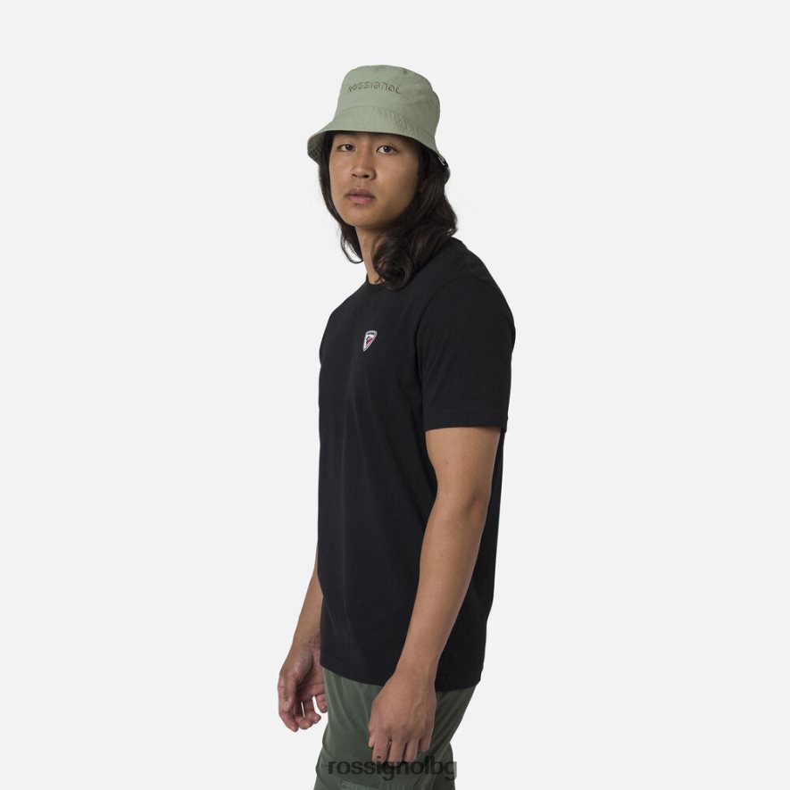 бг Rossignol мъже обикновен тениска с лого черен 68DD2T27 върхове