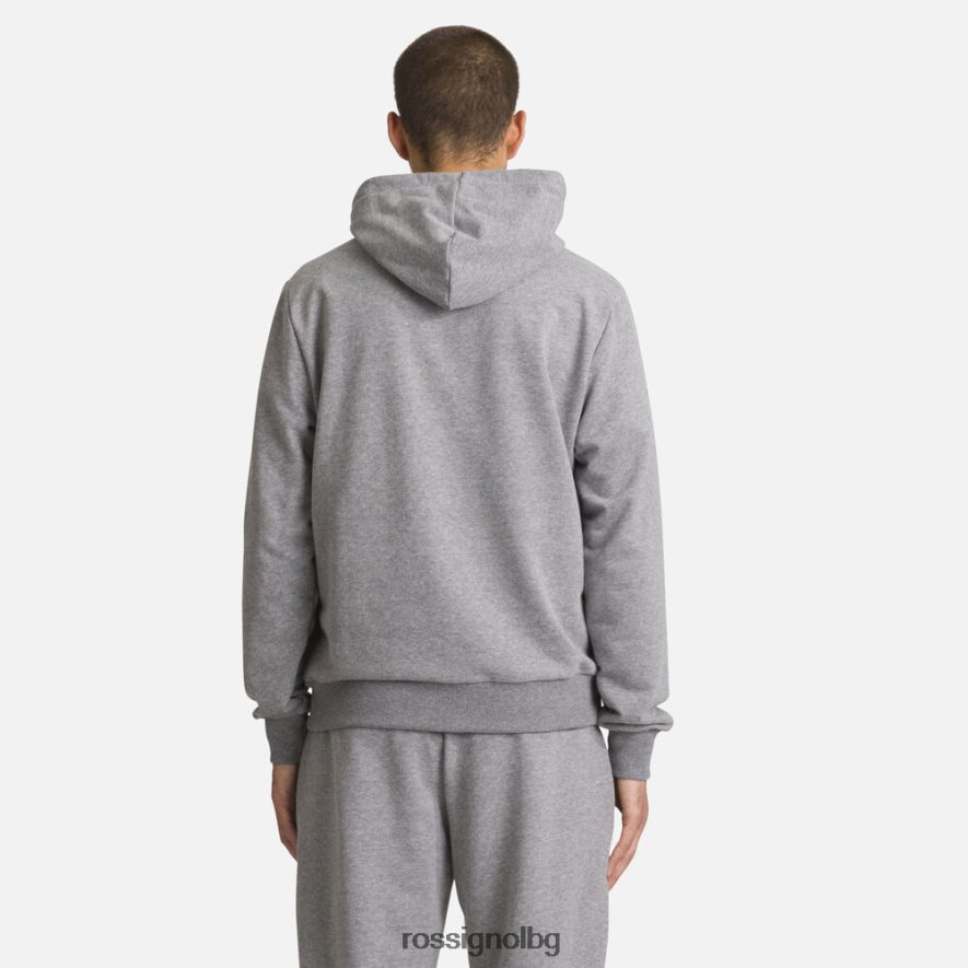 бг Rossignol мъже памучен суичър с лого с качулка хедъргрей 68DD2T419 върхове