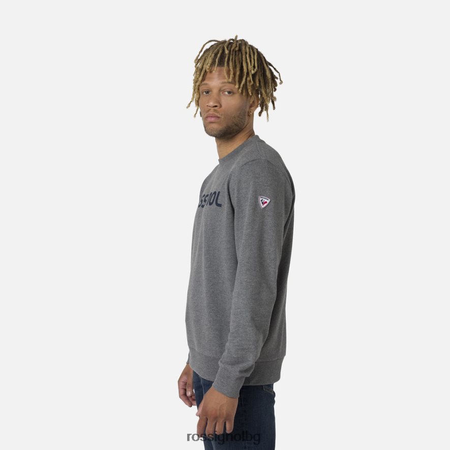 бг Rossignol мъже памучен суичър с лого с кръгла яка хедъргрей 68DD2T315 върхове