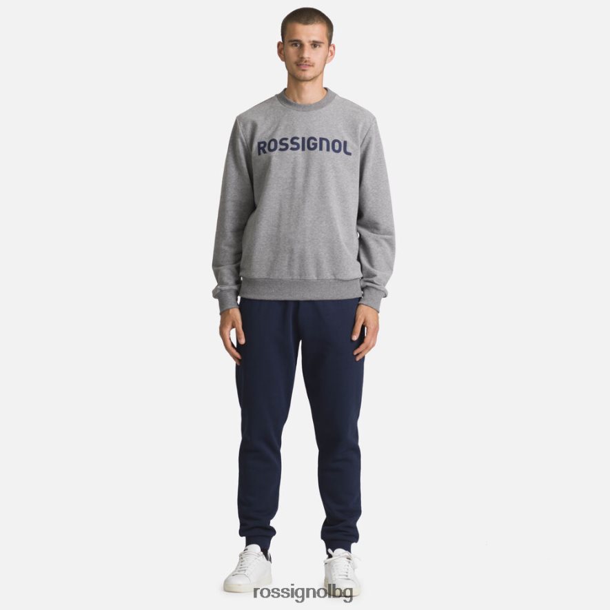 бг Rossignol мъже памучен суичър с лого с кръгла яка хедъргрей 68DD2T394 върхове