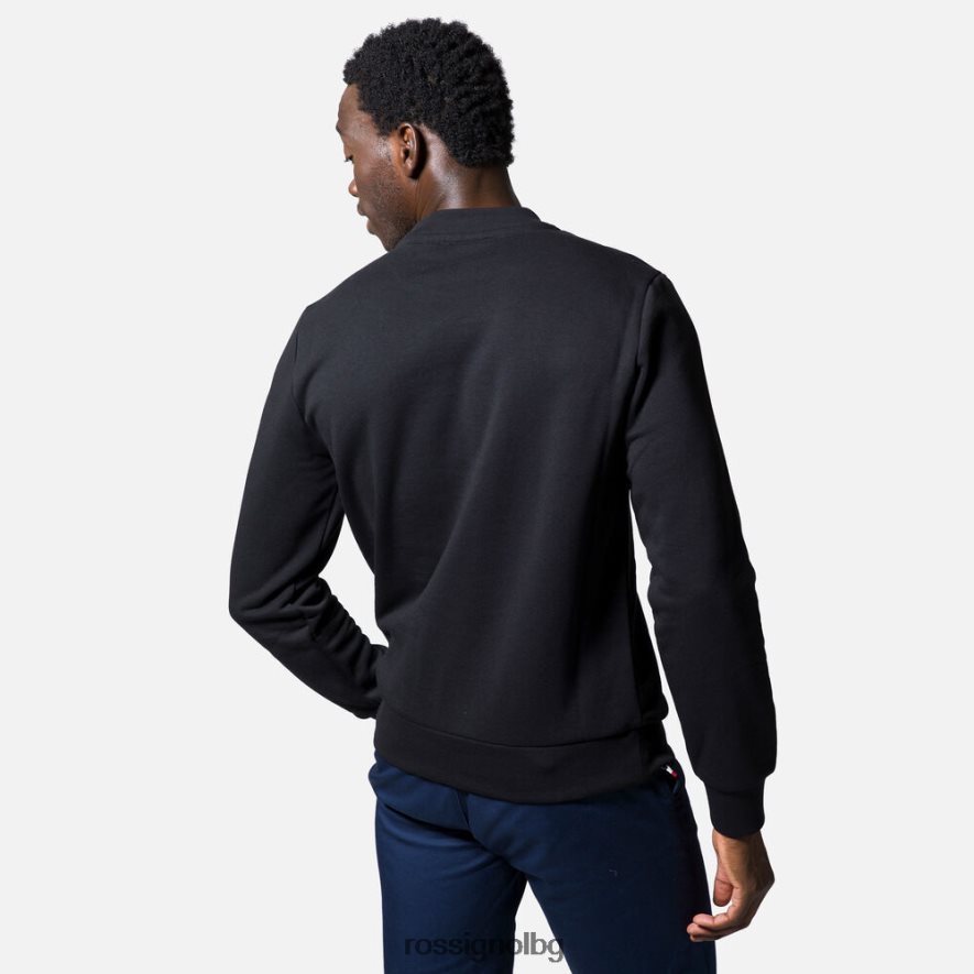 бг Rossignol мъже памучен суичър с лого с кръгла яка черен 68DD2T474 върхове