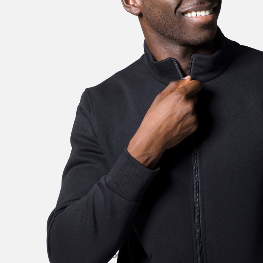 бг Rossignol мъже памучен суичър с лого с пълен цип черен 68DD2T430 върхове