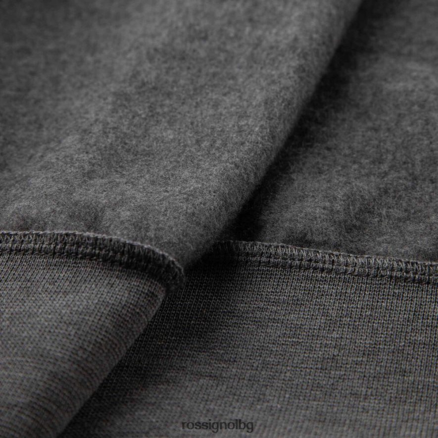 бг Rossignol мъже поларен суичър с лого и качулка с пълен цип хедъргрей 68DD2T376 върхове