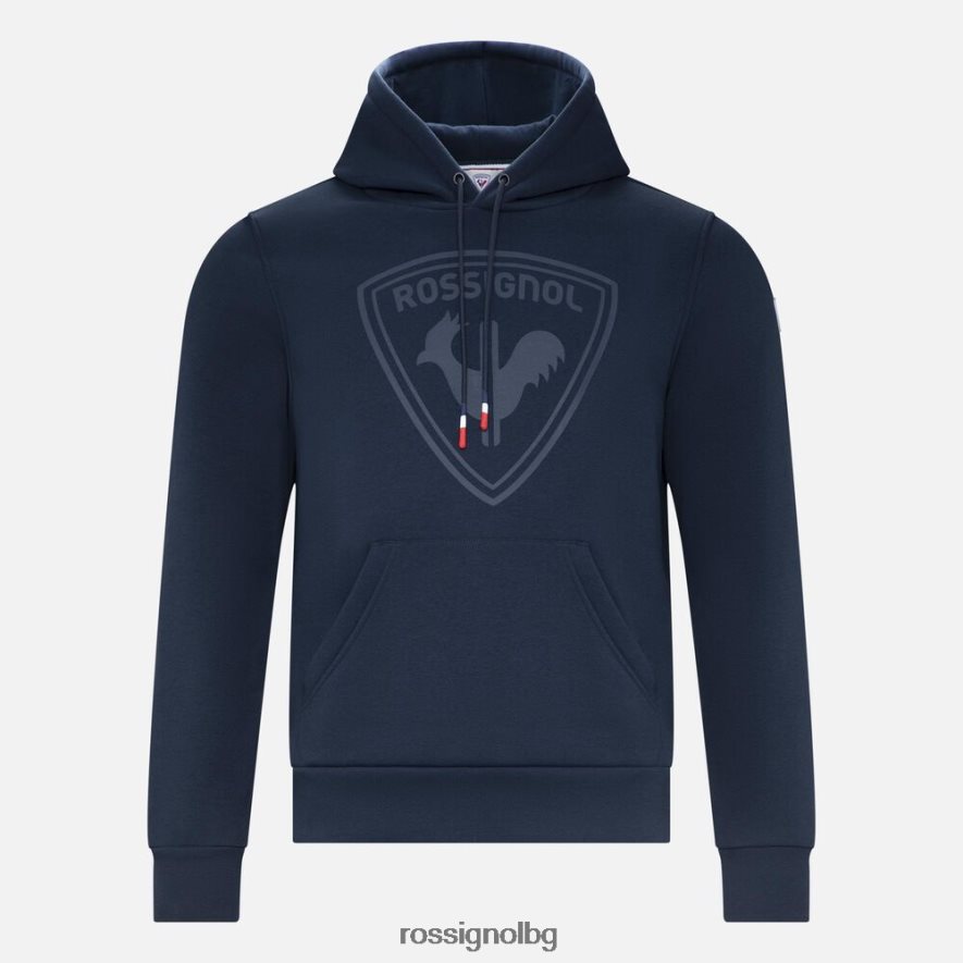 бг Rossignol мъже поларен суичър с лого и качулка тъмно синьо 68DD2T65 върхове