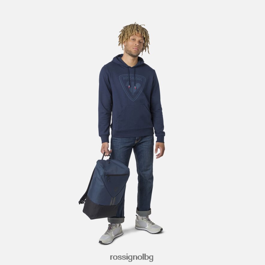 бг Rossignol мъже поларен суичър с лого и качулка тъмно синьо 68DD2T65 върхове