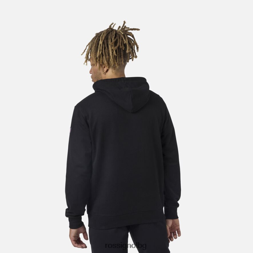 бг Rossignol мъже поларен суичър с лого и качулка черен 68DD2T103 върхове