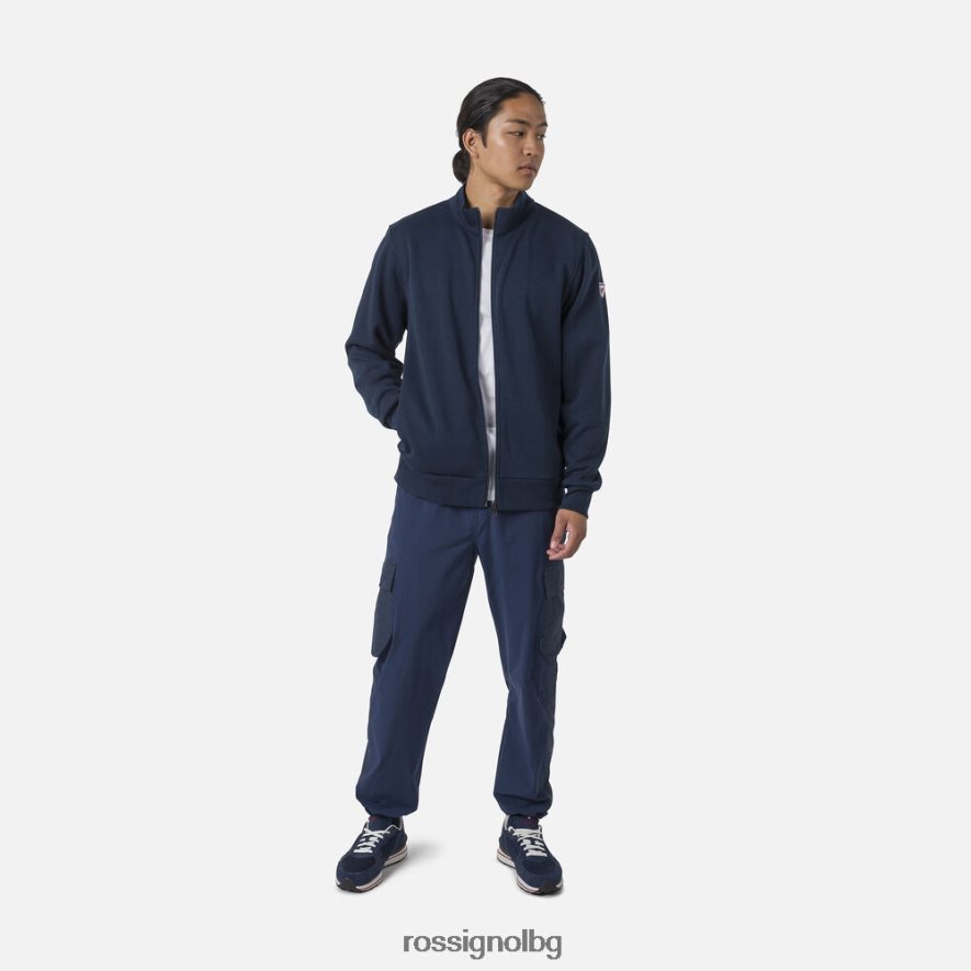 бг Rossignol мъже поларен суичър с лого с пълен цип тъмно синьо 68DD2T448 върхове