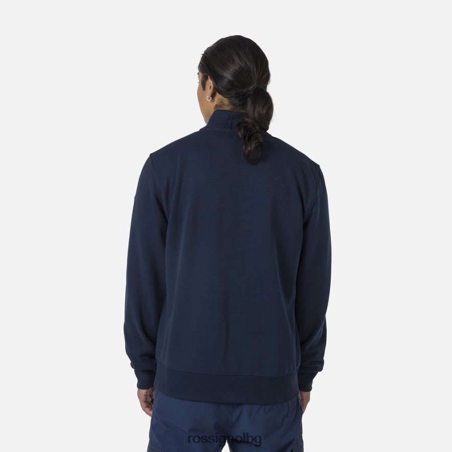 бг Rossignol мъже поларен суичър с лого с пълен цип тъмно синьо 68DD2T448 върхове