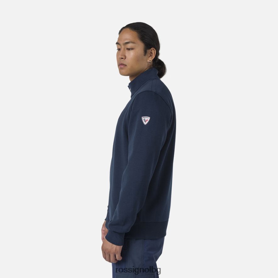 бг Rossignol мъже поларен суичър с лого с пълен цип тъмно синьо 68DD2T448 върхове