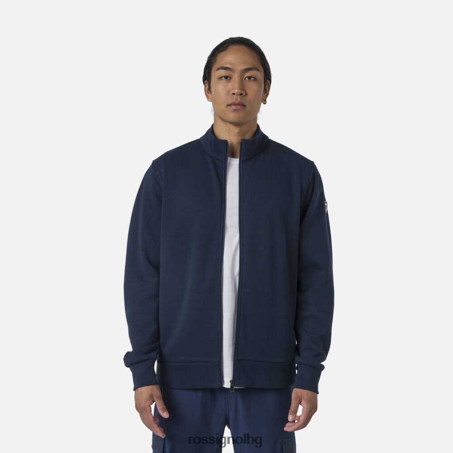 бг Rossignol мъже поларен суичър с лого с пълен цип тъмно синьо 68DD2T448 върхове