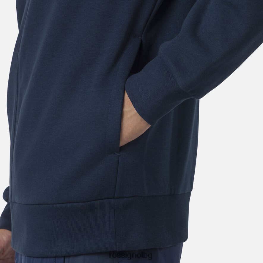 бг Rossignol мъже поларен суичър с лого с пълен цип тъмно синьо 68DD2T448 върхове