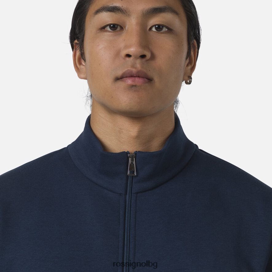 бг Rossignol мъже поларен суичър с лого с пълен цип тъмно синьо 68DD2T448 върхове