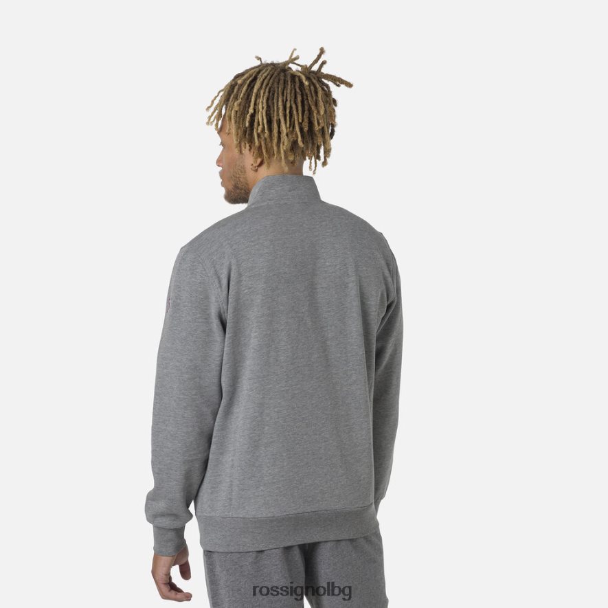 бг Rossignol мъже поларен суичър с лого с пълен цип хедъргрей 68DD2T417 върхове