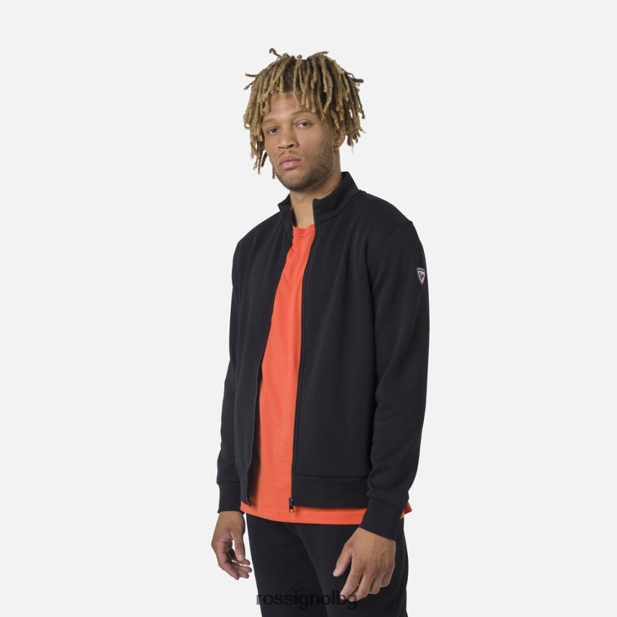 бг Rossignol мъже поларен суичър с лого с пълен цип черен 68DD2T433 върхове